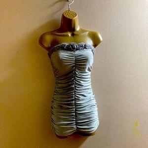 Wet seal tight grey dress with flowers on the top